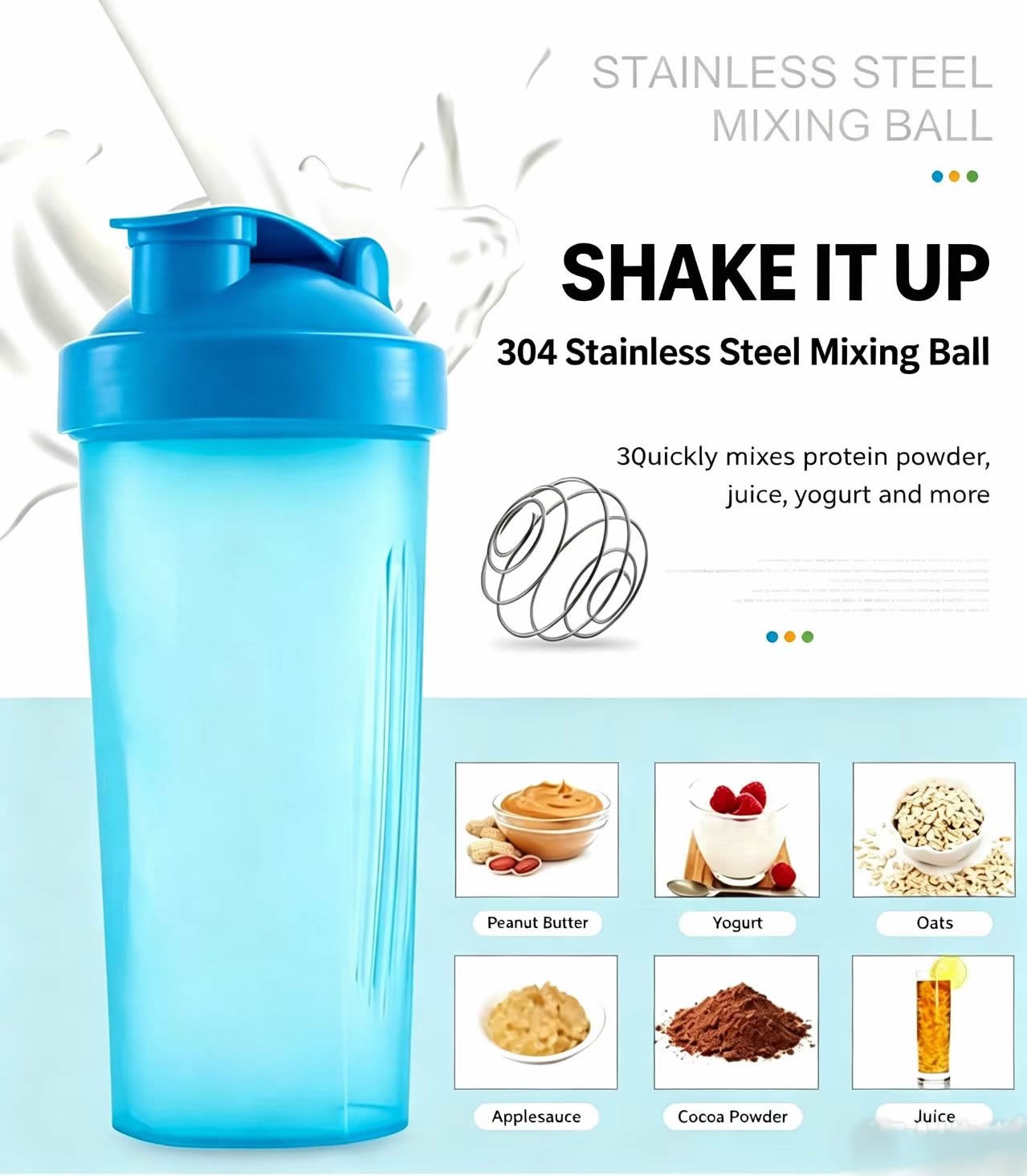 Protein Bar - 2PCS 20 oz Protein Shaker Bottles,