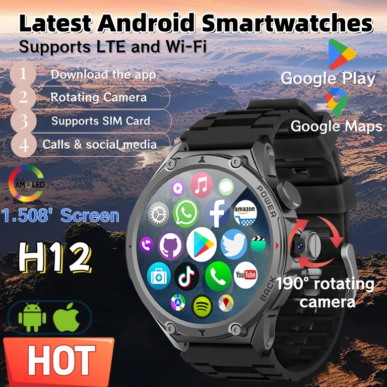 Latest Model H12 Smart Watch 4 - Seaweed Snack recension och pris